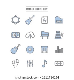 icon set related to music.