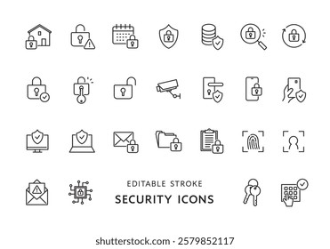 Icon set related to security