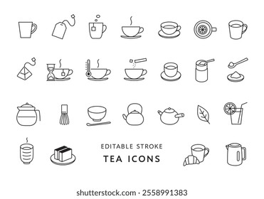 Icon set related to tea