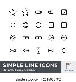 icon set related to toggle