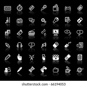 An icon set relating to internet media applications