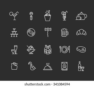Icon Set For Restaurant, Cafe And Bar