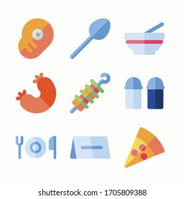 Restaurante Icon Set para diferentes temporadas de color.