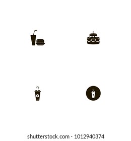 icon set Restaurant with fast food, coffee, wedding and soda