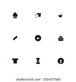 icon set Restaurant with hot, sweet, cook and coffee