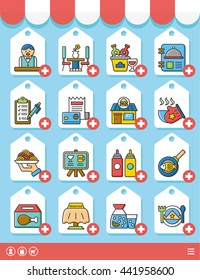 icon set restaurant vector