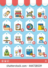 icon set restaurant vector