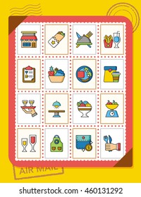 icon set restaurant vector