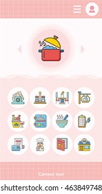 icon set restaurant vector