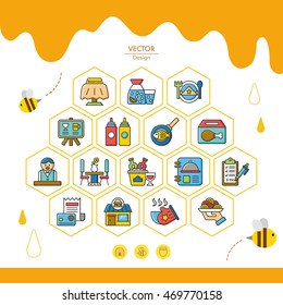 icon set restaurant vector