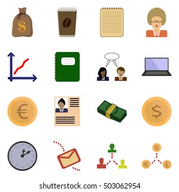 Icon set revenue. Vector button