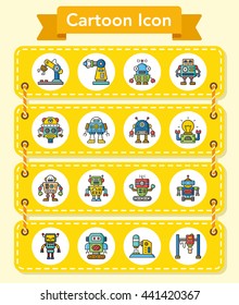 icon set robot vector
