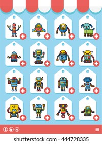 icon set robot vector