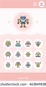 icon set robot vector