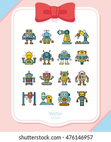 icon set robot vector