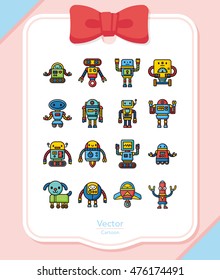 icon set robot vector