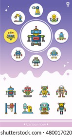 icon set robot vector