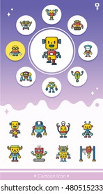 icon set robot vector