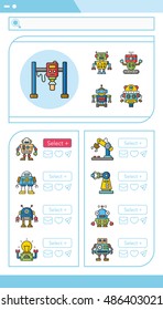 icon set robot vector