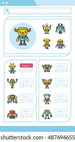 icon set robot vector