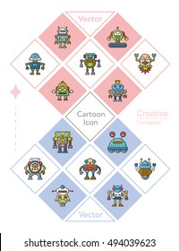 icon set robot vector