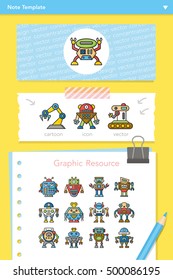 icon set robot vector