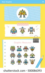 icon set robot vector