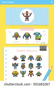 icon set robot vector