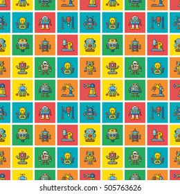 icon set robot vector