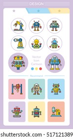 icon set robot vector