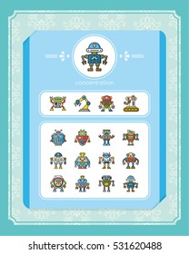 icon set robot vector