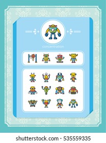 icon set robot vector