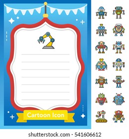 icon set robot vector