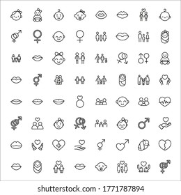 Icon set of romance. Editable vector pictograms isolated on a white background. Trendy outline symbols for mobile apps and website design. Premium pack of icons in trendy line style.