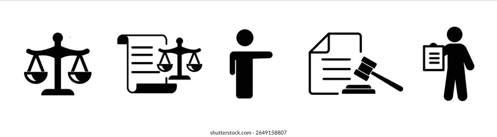Icono Conjunto de reglas. Ilustración de los símbolos, requisitos y regulaciones de conformidad. Ilustración vectorial