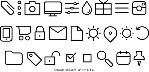Icon Set Safety, security, protection thin line icons. For website marketing design, logo, app, template, ui, illustration.