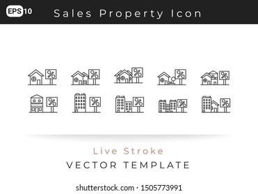 Icon Set Sale Property For Website, Infographic Element. Vector Illustration