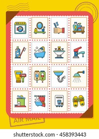 icon set sanitary vector
