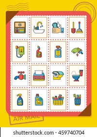 icon set sanitary vector