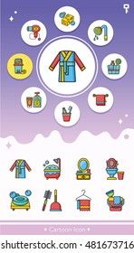 icon set sanitary vector