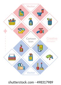 icon set sanitary vector