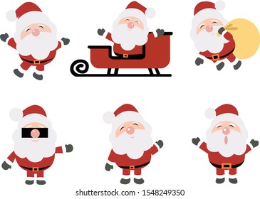 icon set santaclaus winter vector illustration
