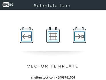 Icon Set Schedule For Website, Infographic Element. Vector Illustration