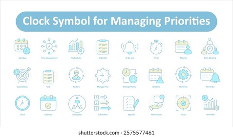  Icon Set for Scheduling, Goal Setting, and Efficiency: All-in-One Icon Set for Scheduling, Goal Setting, and Collaboration.