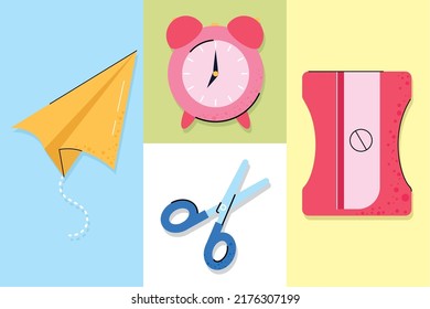 icon set of school concept