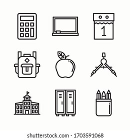 Icon Set School for different seasons