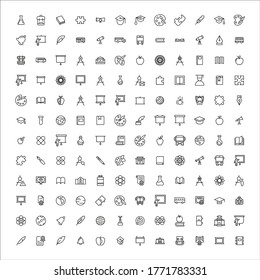 Icon set of school. Editable vector pictograms isolated on a white background. Trendy outline symbols for mobile apps and website design. Premium pack of icons in trendy line style.