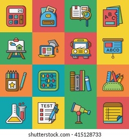 icon set school vector