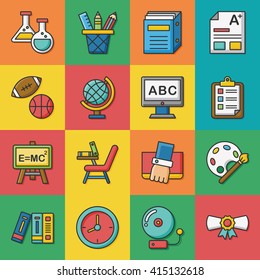 icon set school vector