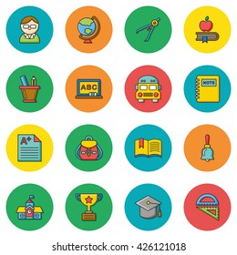 icon set school vector